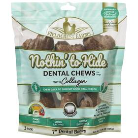 68163392 Fieldcrest Farms Dental Chews For Dogs Bone 3 Count Pack Of 1 Brown
