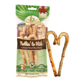 Fieldcrest Farms 810002631788 Nothinft To Hide Mini Holiday Candy Cane Chicken Flavor Dog Chews Rawhide-fre