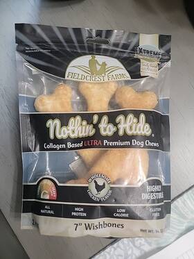 Fieldcrest Farms 810002633171 Nothinft To Hide Ultra Wishbone Dog Treat Chicken 7in/2pk