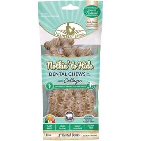 Fieldcrest Farms 810002633904 Nothinft To Hide Dental Bone Collagen Dog Chew 12pk/3in