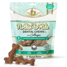 Fieldcrest Farms 810002633911 Dental Chews For Dogs Bone 5inches 6count Pack Tackles Plaque Tartar