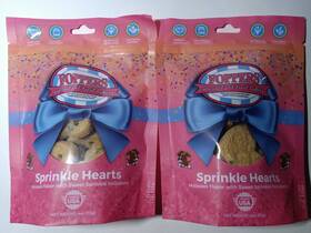 Foppers 890435483338 2 Pk Gourmet Pet Treat Bakery Sprinkle Hearts 4 Oz