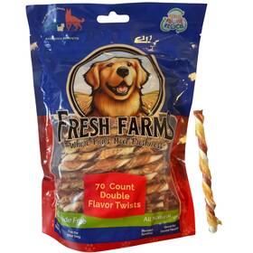 Nca097005 Fresh Farms Double Flavor Twists For All Dogs 70 Count Rawhide Free Chews Made