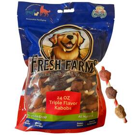 Nca097006 Fresh Farms Triple Flavor Kabobs Chews For All Dogs 24 Ounces Treat Your Dog