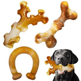 B0dhd45wxm Frienhund 3-pack Heavy Duty Bacon Chew Toys For Aggressive Large Dogs
