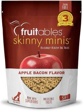 2002594 Fruitables Skinny Minis Apple Bacon Soft And Chewy Dog Treat 12oz - Pack Of 6