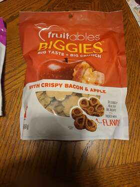 Fruitables 686960000771 Biggies Baked Dog Treatscrispy Bacon And Apple 8/25 Fruitables 686960000771 Biggies Baked Dog Treatscrispy Bacon And Apple 8/25