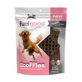 Fuel Good 850058958019 Wooffles High Protein Dog Treats - Pork Bacon And Banana Recipe 11oz Bag Hi