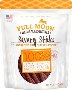 97646 Full Moon All Natural Human Grade Dog Treats 1 Pound Pack Of Chicken