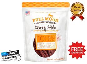 97647 Full Moon All Natural Human Grade Dog Treats Essential Chicken Savory Sticks 24 Ounce