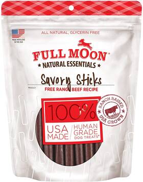 97648 Full Moon All Natural Human Grade Dog Treats Essential Beef Savory Sticks 14 O