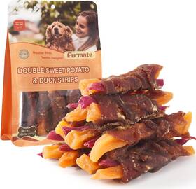 Furmate 313029555582 Dog Jerky Treats Duck Wrapped Orange Purple Sweet Potato Healthy Snacks Hig