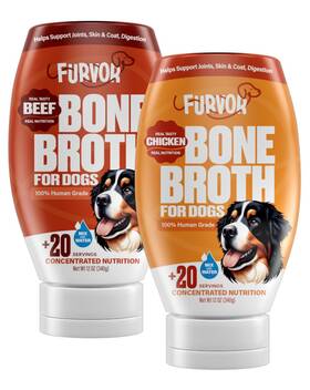 Furvor 860011723301 Chicken And Beef Bone Broth For Dogs - Collagen Protein Supplement Digest