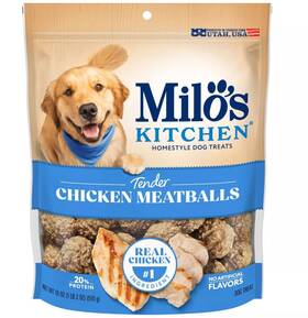 Fusionfun Mart 783835700139 Milos Kitchen Chicken Meatballs Chewy Dog Treats - 18oz
