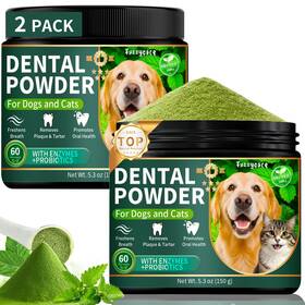 Fuzzycare 768447382911 2 Pack Dog Dental Powder Teeth Cleaning With Natural Herbal Blend