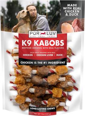 84725 Gambol Dog Treats K9 Kabobs For Dogs Made With Real Chicken And Duck 12 Ounces Healt