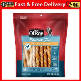 16oz.bag Gambol Thailand Co. Ltd 726084585942 Olft Roy Rawhide Free Twist Sticks With Chicken Dog Treats 50ct 16oz.bag Gambol Thailand Co. Ltd 726084585942 Olft Roy Rawhide Free Twist Sticks With Chicken Dog Treats 50ct