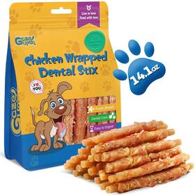 Gazeupon 850067242024 Dog Dental Treats Chicken Wrapped Peanut Butter Sticks Healthy Training Sna