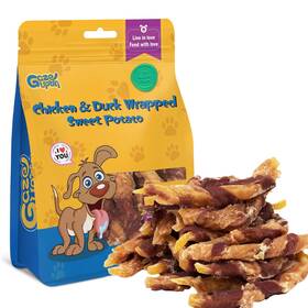 Gazeupon 850067242154 Dog Treats Chicken&duck Wrapped Sweet Potato Healthy Training Snacks For Dogs