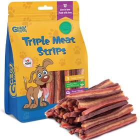 Gujd400a13 Gazeupon Soft Dog Jerky Treats For Large Dogs Triple Flavored Meat Strips Healthy Tr