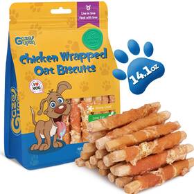 Guwc400a02 Gazeupon Dog Treats Chicken Wrapped Oat Biscuits Stick Chews For Traini