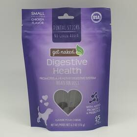 Get Naked 6754670041 Digestive Health Dental Sticks Small Dog Chicken Flavor 6.2oz 8/27 Exp