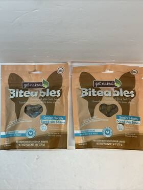 912504 Get Naked 2x Soft Treats For Senior Dogs Healthy 6oz Pouch Natural Ingredients Exp 10/26