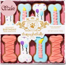 Gifts 313048417441 Pets Pink Dog Birthday Cookie Gift Set Hand Decorated Crunchy Treats In Bo