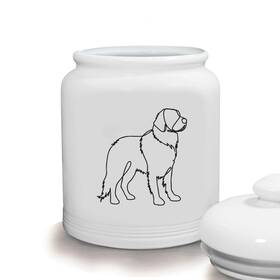 Giftsforyounow 462538874636 Dog Outline Ceramic Treat Cookie Jar Lid White
