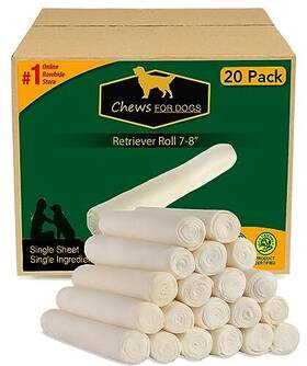 Golden Chews 854295007783 Premium For Dogs Retriever Roll 7-8 Inches Extra Thick 20 Pack