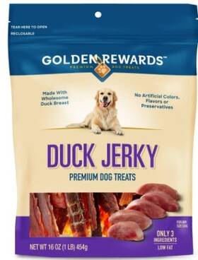 32-2gzp-jn99 Golden Reward Rewards Duck Jerky Premium Treats For Dogs 16 Oz 1 Pound Pack Of