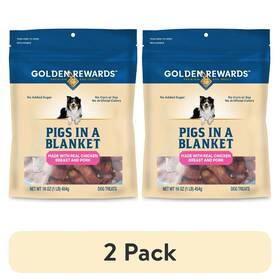 Golden Rewards 464356788034 2 Pack Air-dried Jerky Treats Pigs In A Blanket For Dogs 16 Oz