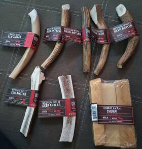 Good Lovin 800443654323 X 8 Lot Medium Elk/deer Antler Premium Whole Dog Chews And Churpi