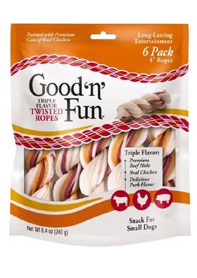 Good N Fun 091093945132 Triple Flavor Twisted Ropes 6 Count