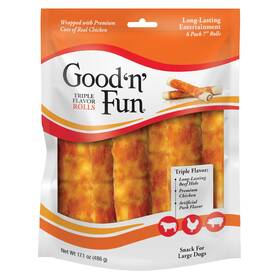Good N Fun B08jhb7698 Ftnft Triple Flavor Rolls For Large Dogs Treat Your Dog To