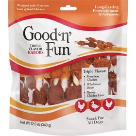 P-82245kh-11 Good N Fun Ftnft Triple Flavor Kabob Dog Snack 18-pack