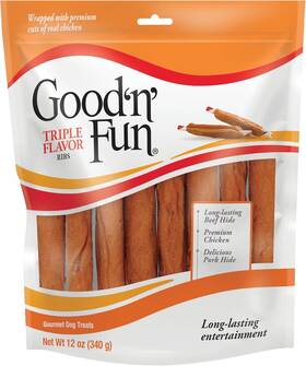 P-94417kh Good N Fun Triple Flavor Ribs Chews For 12 Count Pack Of 1 Multicolor
