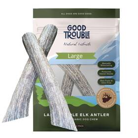Good Trouble 850054305213 Pets Premium Elk Antlers For Large Dogs - All-natural Shed Antler Chews