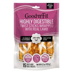 P-94722-1 Goodnfit Good Ftnft Fit Twist Sticks Made With Real Lamb 15 Count Treat Your Dog To Lo