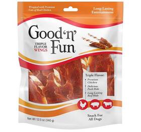 P-94130kh Goodnfun Goodftnftfun P-94130 Triple Flavor Wings Dog Chews One Size