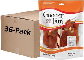 P-94429 Goodnfun Good N Fun Triple Flavor Wings Chews For All Dogs 4 Ounce Pack Of 36