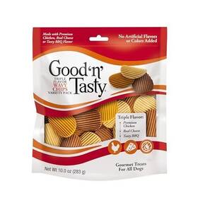Goodntasty 091093945415 Goodftnftfun Triple Flavor Wavy Chips Variety Pack 10 Oz Treats For Dogs