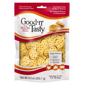 P-74540 Goodntasty Good Ftnft Tasty Triple Flavor Stacks With Cheese 9 Ounces Bite Sized Snacks Dogs
