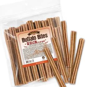 Gootoe 713077066775 Buffalo Dog Treats Bites Stick Large 8oz - Natural Low-fat Chews F