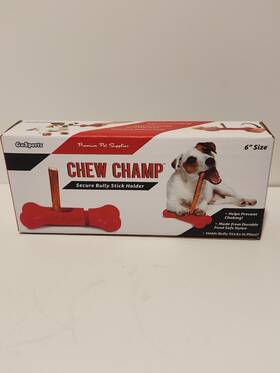 Pets-bullyholder-6-red Gosports New Chew Champ 6 Inch Bully Stick Holder For Small Dogs 10-30 Pounds
