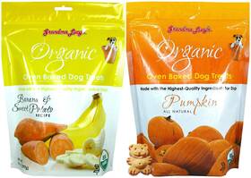 Grandma Lucys 791511489155 Organic Oven Baked Dog Treats 2 Flavor Variety Bundle 1 Pumpkin Recipe And