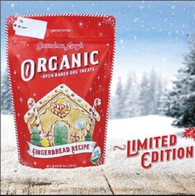 Grandma Lucys 884308967018 Organic Oven Baked Gingerbread Dog Treats Cookies Fresh 8 Oz