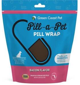 Green Coast Pet 860000110945 A-pet Wrap For Dogs Bacon Flavor Made In Usa Probiotics 60 Wraps