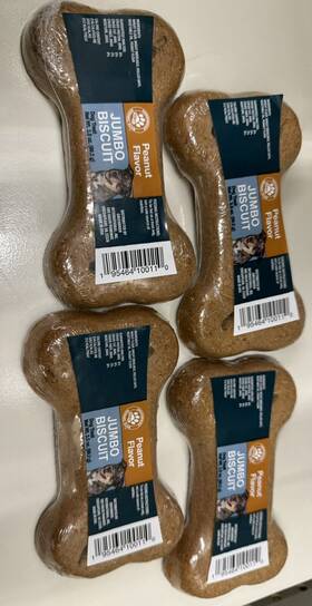 Greenbrier Kennel Club 195464100110 Set Of 4 Dog Treats Jumbo Biscuit Peanut Flavor 3.5oz