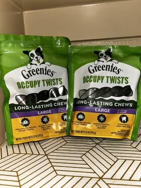 01127 Greenies Occupy Twists Large Long-lasting Dental Chews Adult Chicken Treats